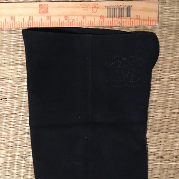 Authentic Chanel Black Suede Over-the knee Riding Boots - Size 38 (US 7 - 7.5) - Picture 12 of 12